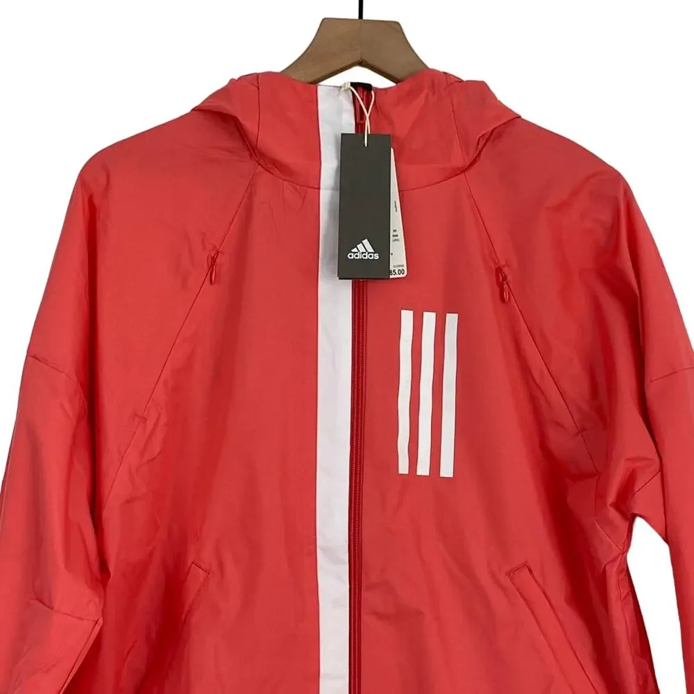 NEW Adidas Women's Pink Training Full Zip Hooded Windbreaker‎ Size Small